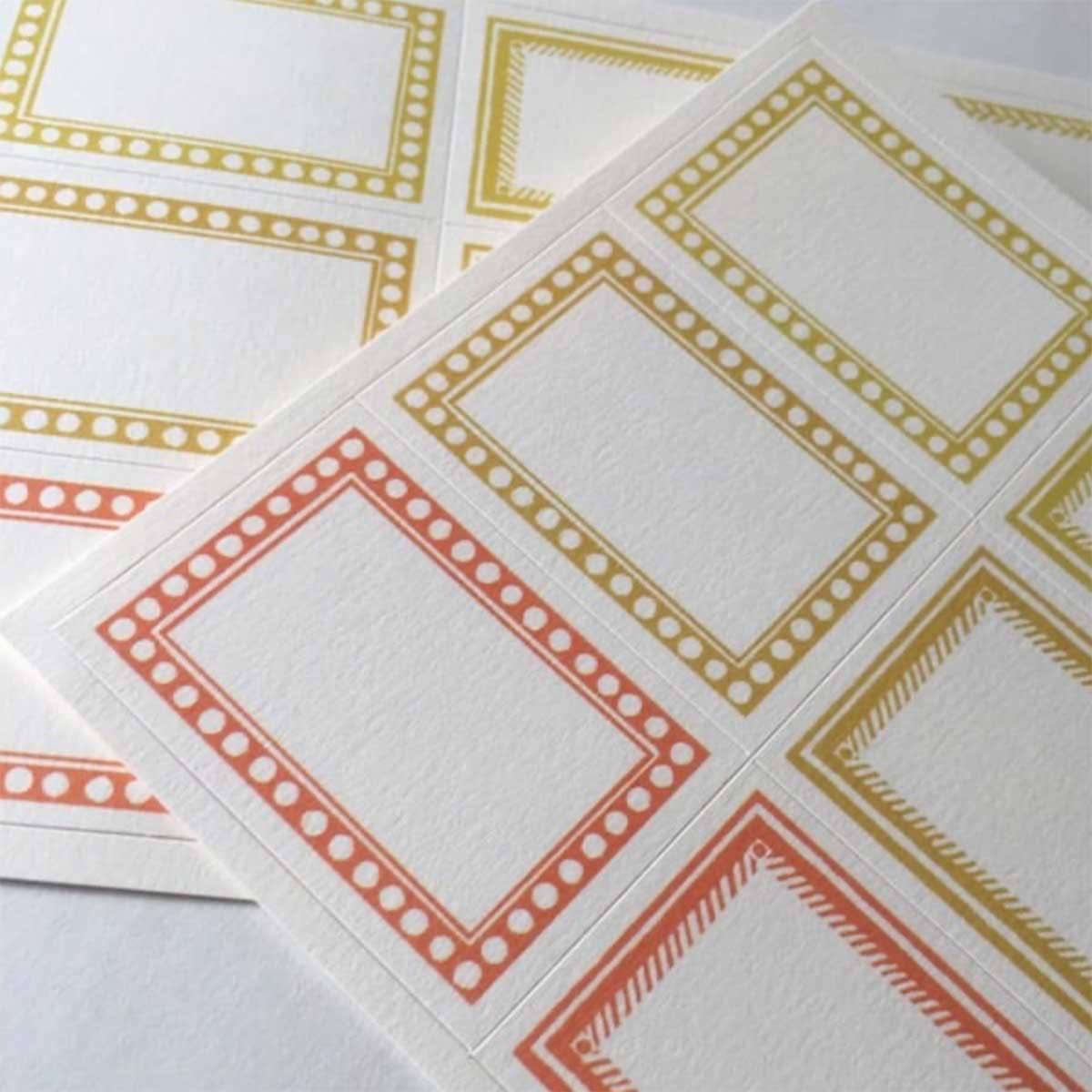 18 Patterned Labels Orange & Yellow