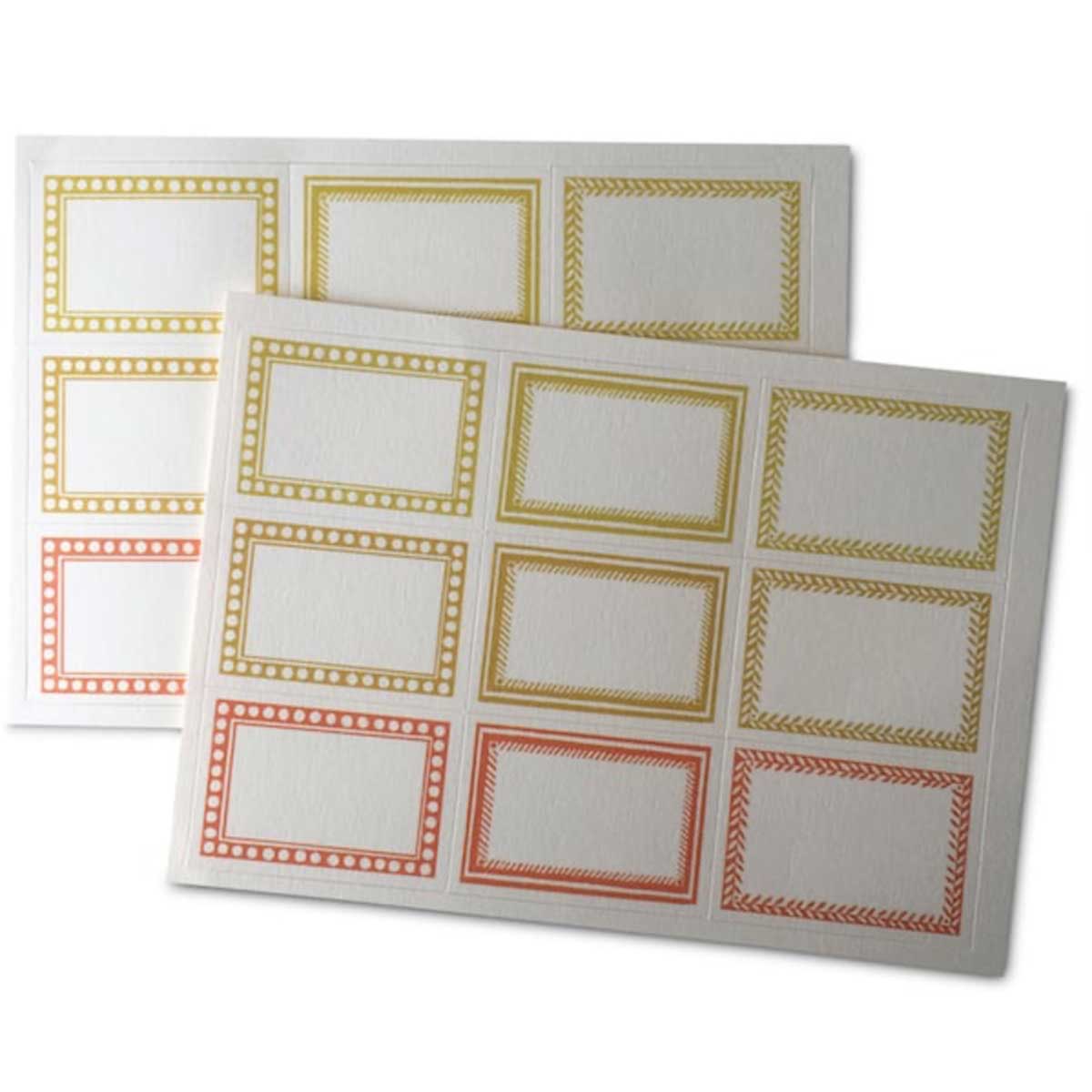 18 Patterned Labels Orange & Yellow