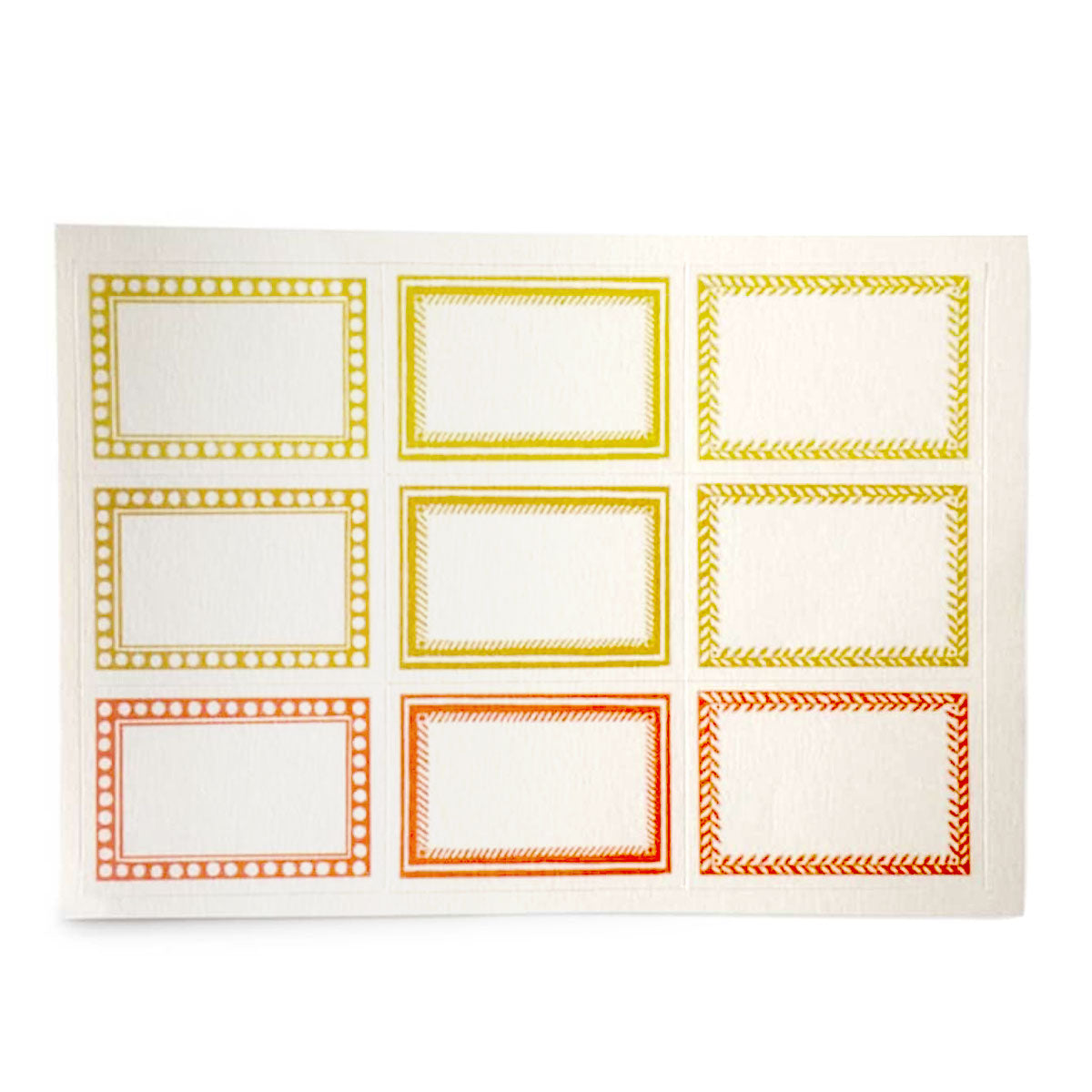 18 Patterned Labels Orange & Yellow