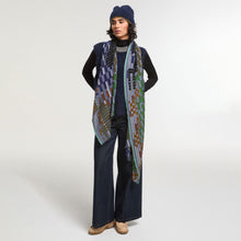 Load image into Gallery viewer, Scarf Wool Motion Blue Grey
