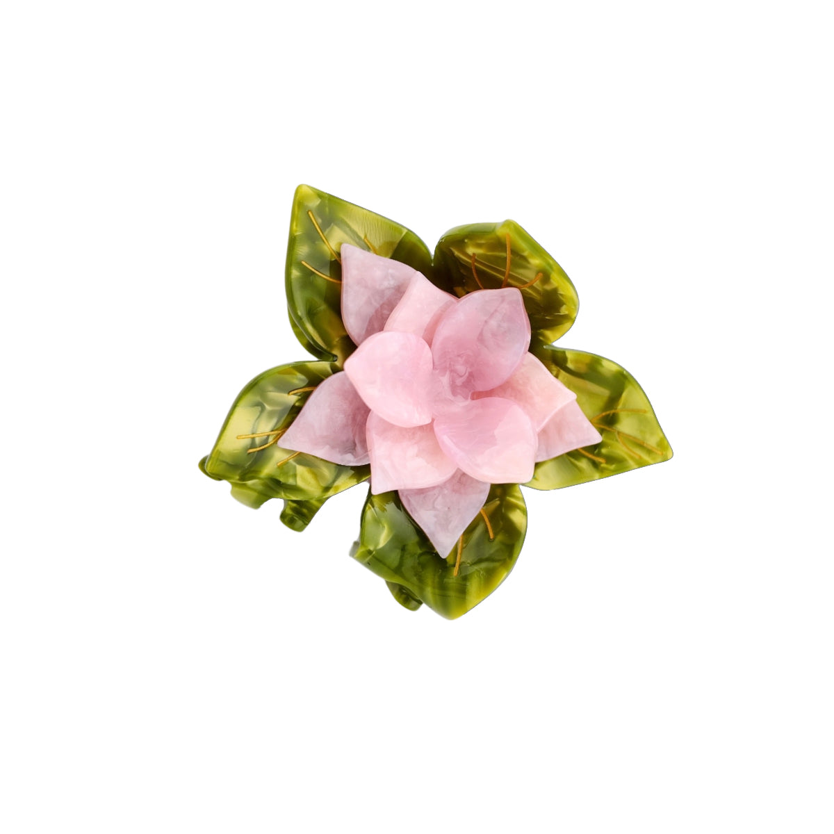 Hair Claw Flower Pink & Green