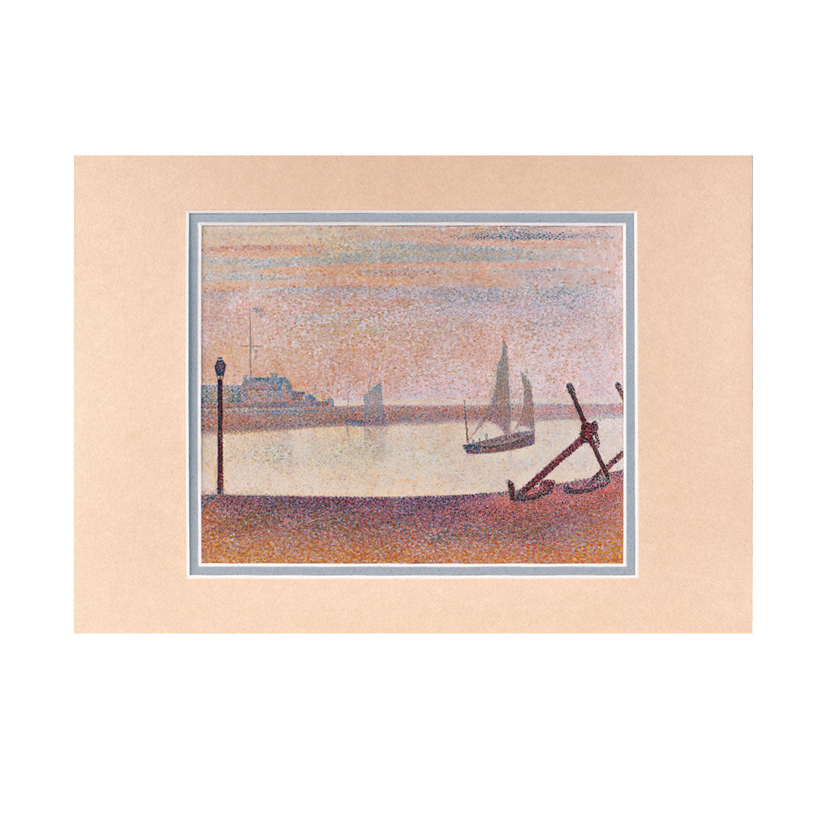 Double Mounted Print A4 The Channel at Gravelines: An Evening