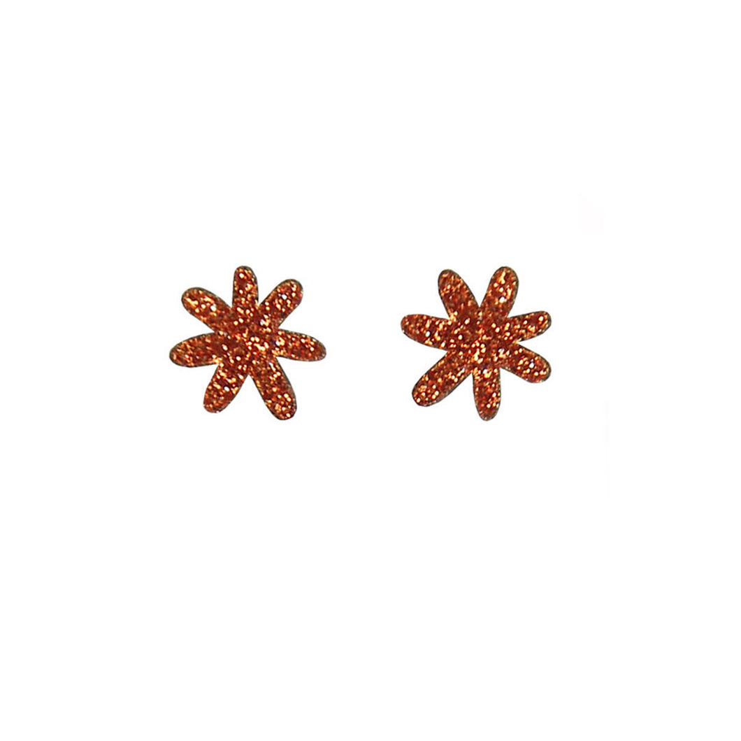 Flower Mini Stud Earrings Orange