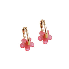 Load image into Gallery viewer, Mini Nina Hoops in Peony
