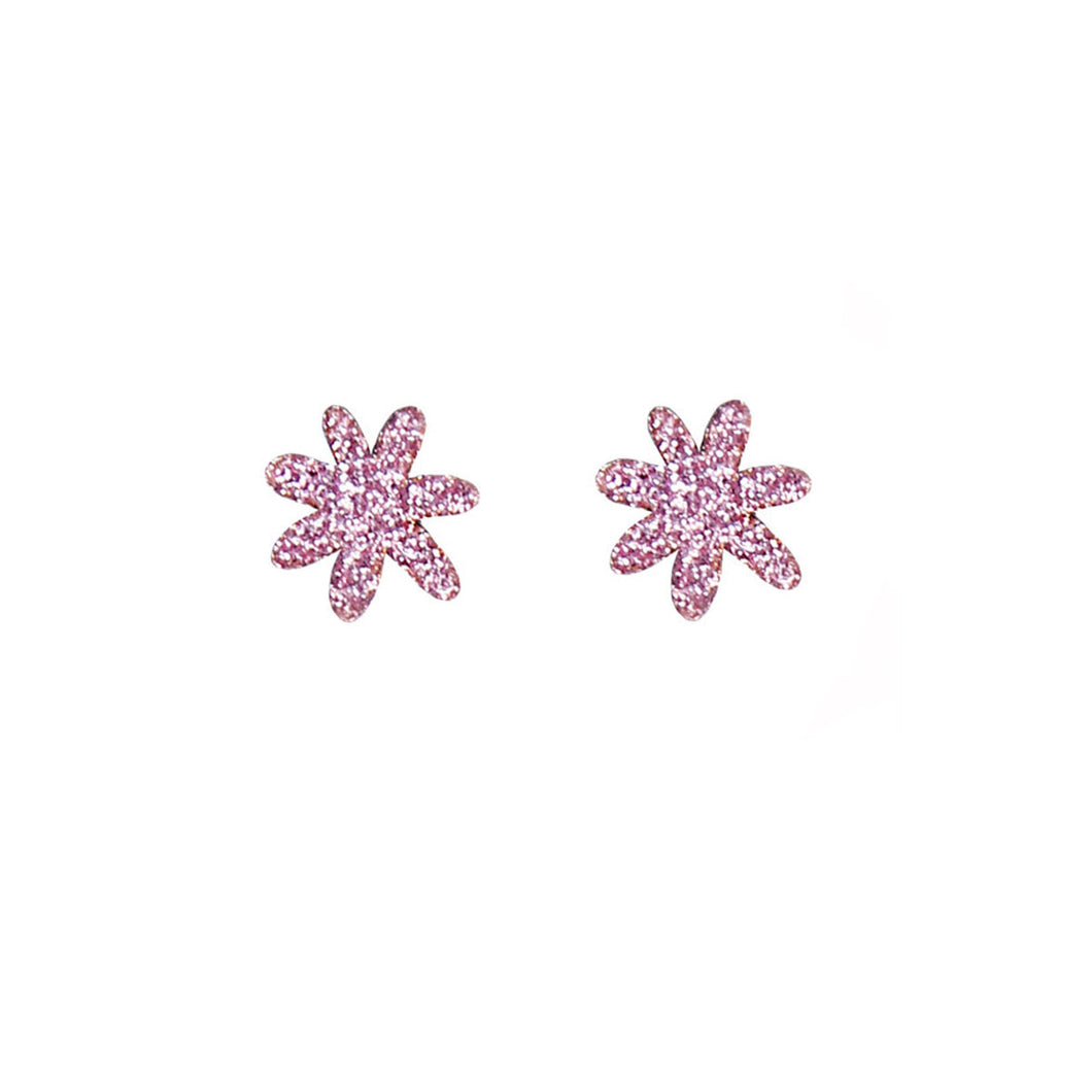 Flower Mini Stud Earrings Pink
