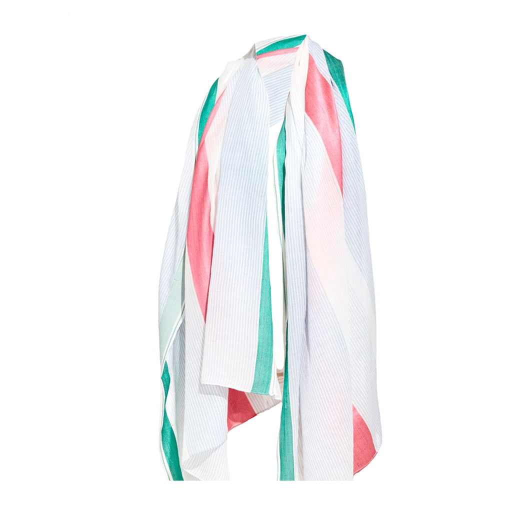 Scarf Pink Blue Stripe