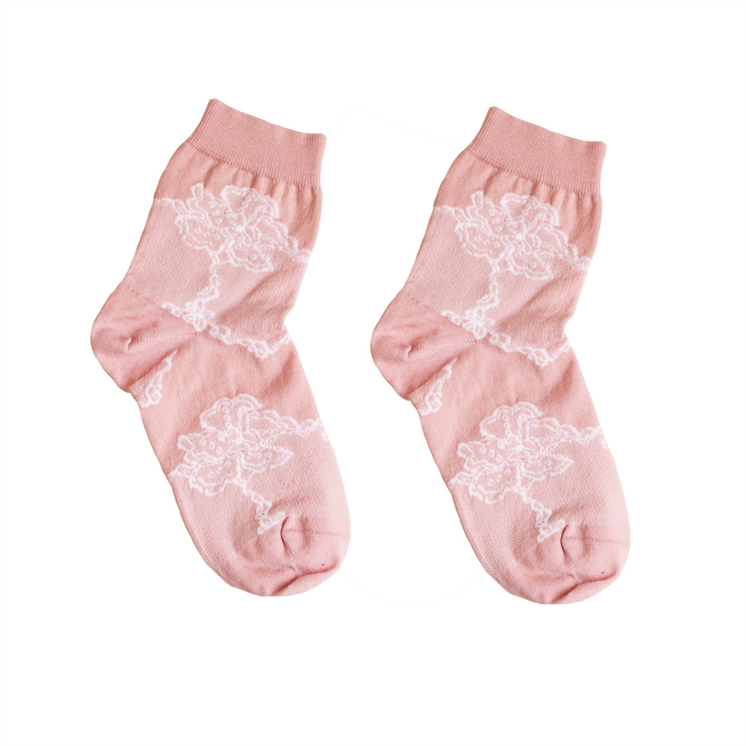 Socks Light Pink Lace