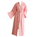 Cotton Robe Pale Pink Leaves