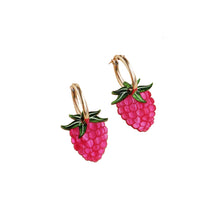 Load image into Gallery viewer, Nina Charm Hoops in Raspberry Crush
