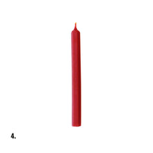Load image into Gallery viewer, red beeswax dinner candles in assorted shapes
