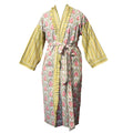 Cotton Robe Yellow and Pink