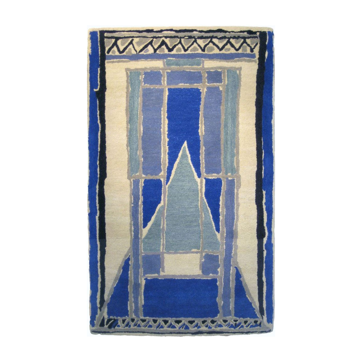 Rug with geometric pattern on a white background