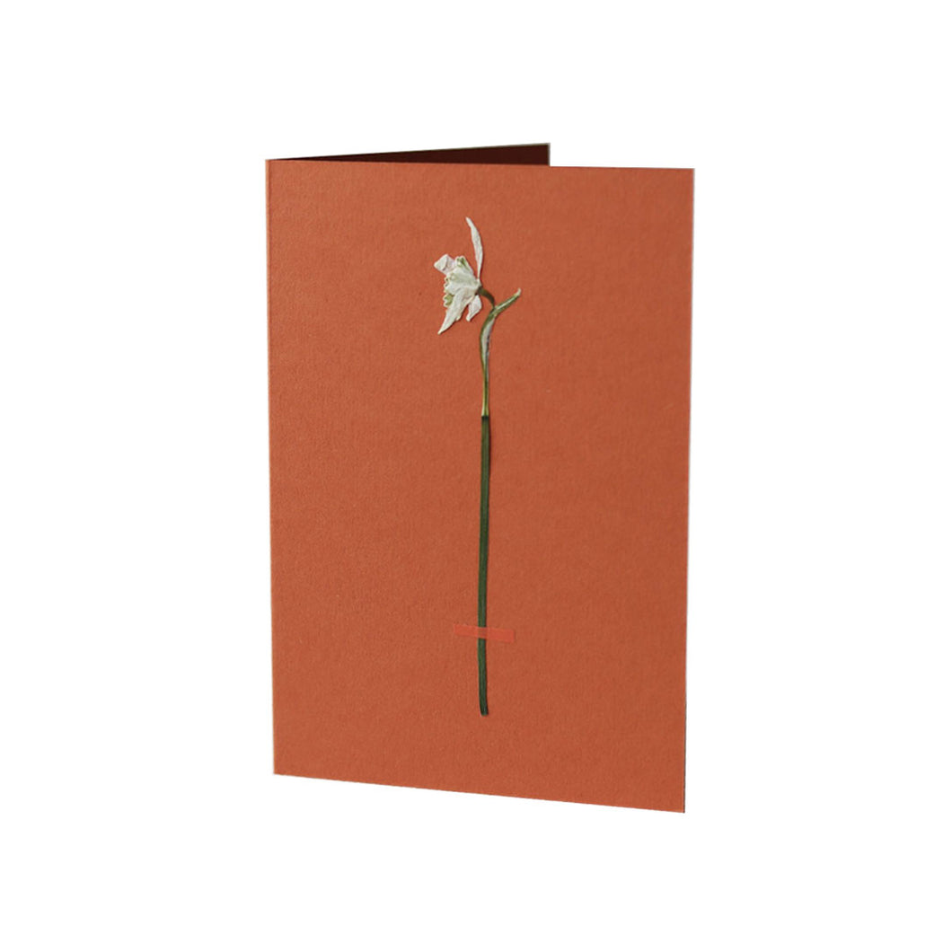 Pressed Flower Greetings Card Rust