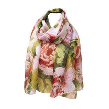 Load image into Gallery viewer, Pissaro Peonies Habotai Silk Scarf
