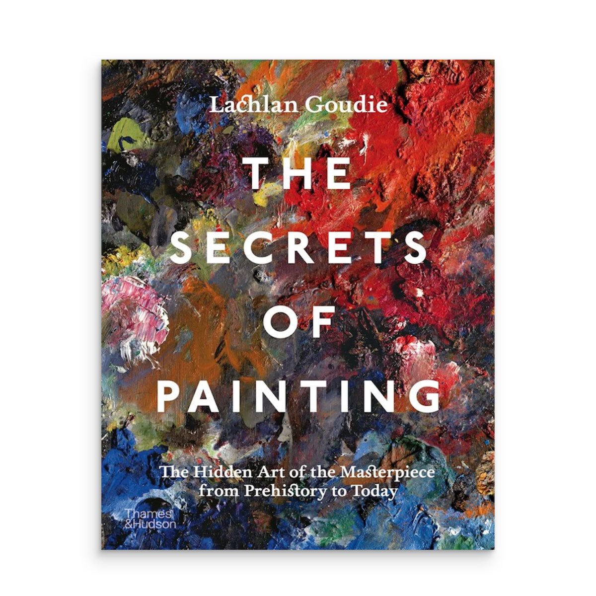 Book cover of 'The Secrets of Painting' by Lachlan Goudie with abstract art design.