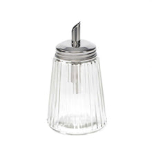 Load image into Gallery viewer, Clear glass container with a silver lid on a white background
