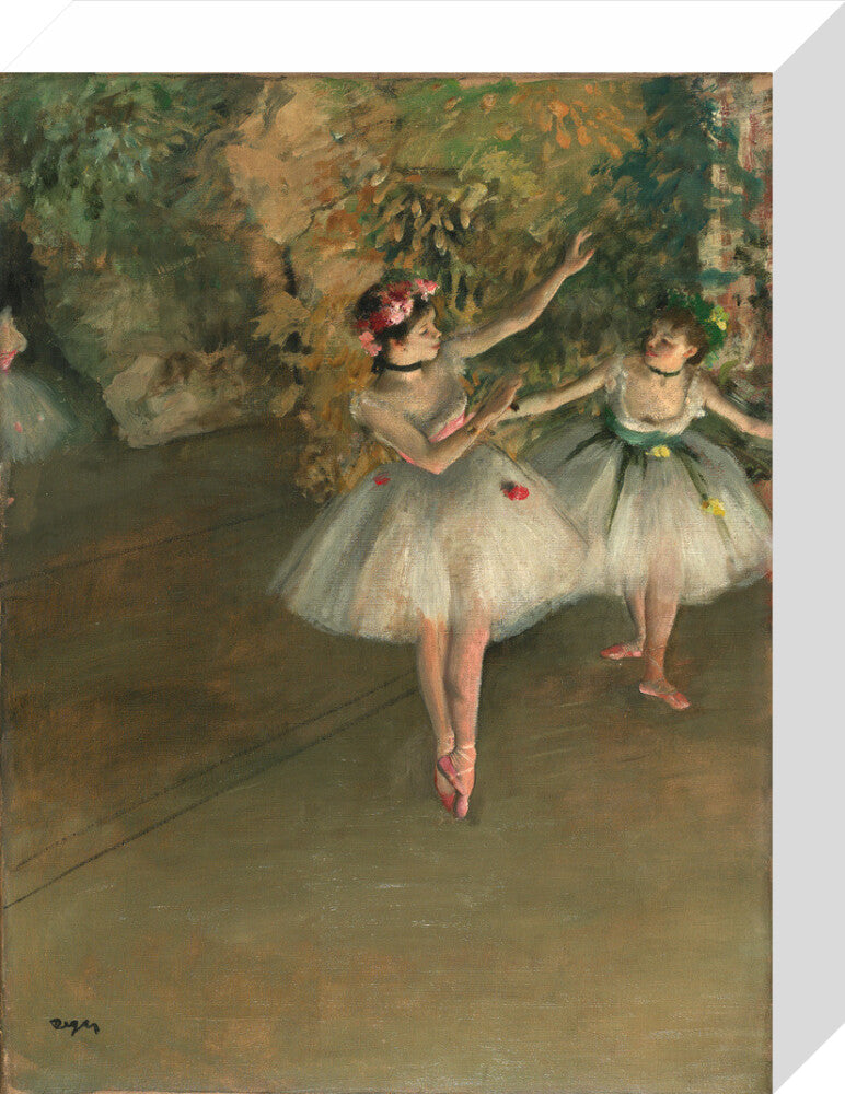 Two Dancers on a Stage (stretched canvas, small, unframed)