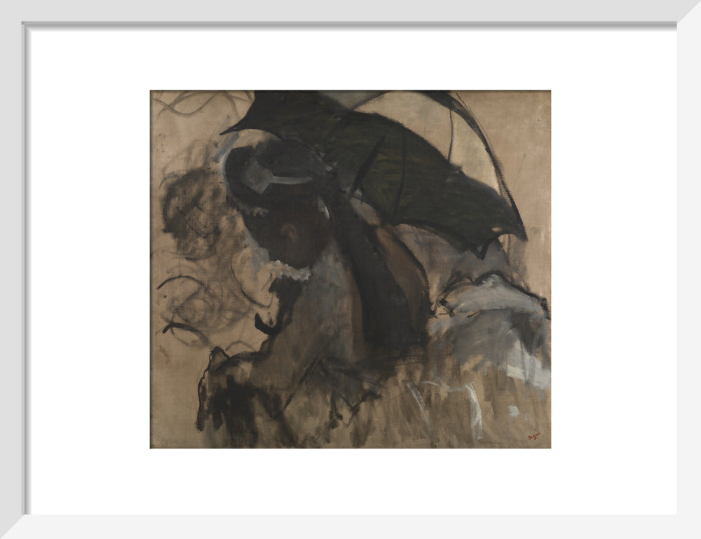 Lady with a Parasol (art print, small, white)