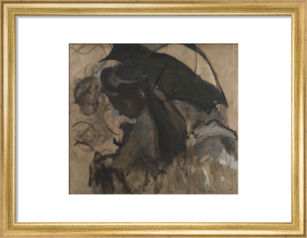 Lady with a Parasol (art print, small, gold)