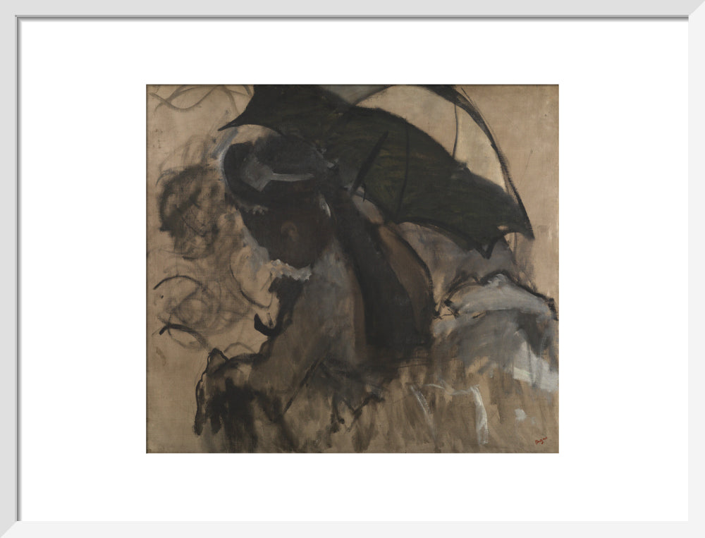 Lady with a Parasol (art print, medium, white)
