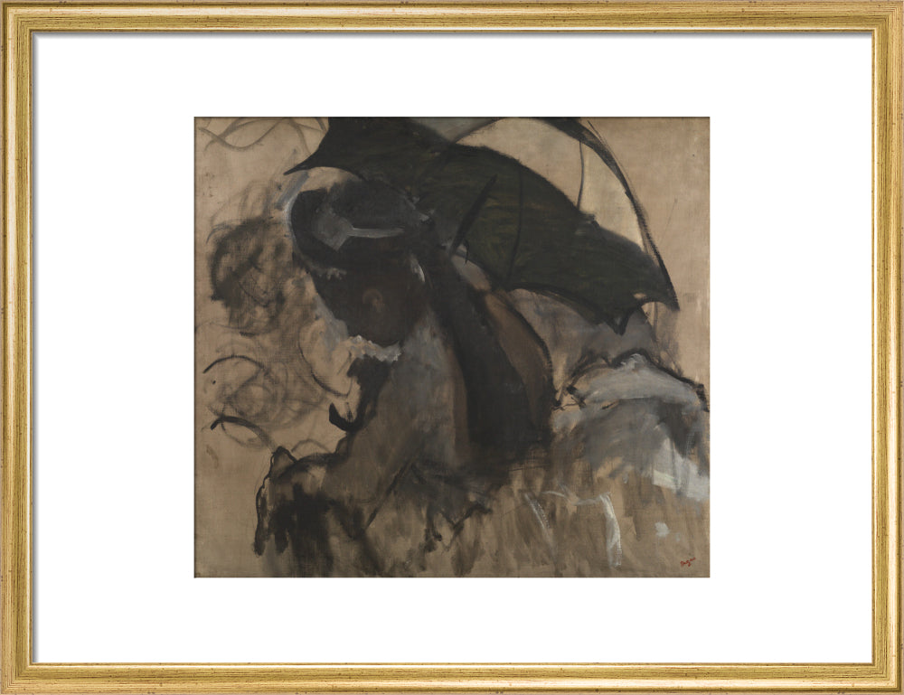 Lady with a Parasol (art print, medium, gold)