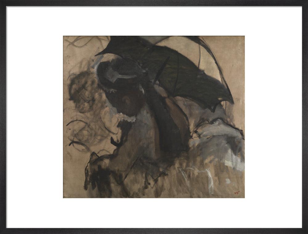 Lady with a Parasol (art print, large, black)
