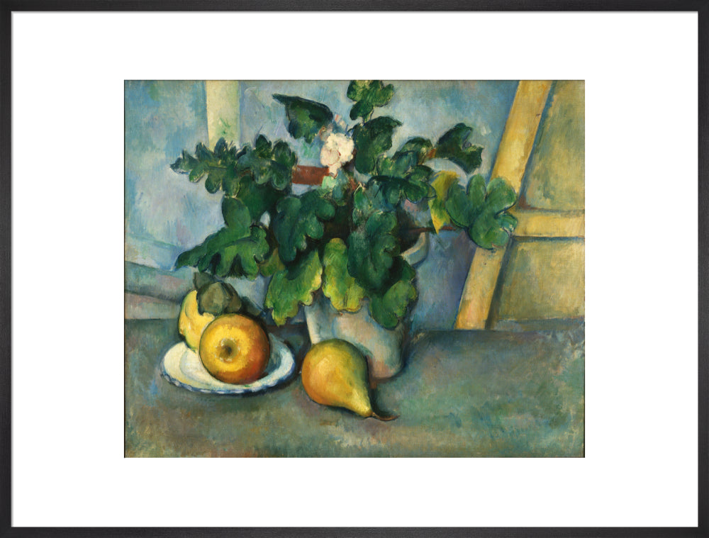 Pot of Flowers and Fruit (art print, extra large, black)