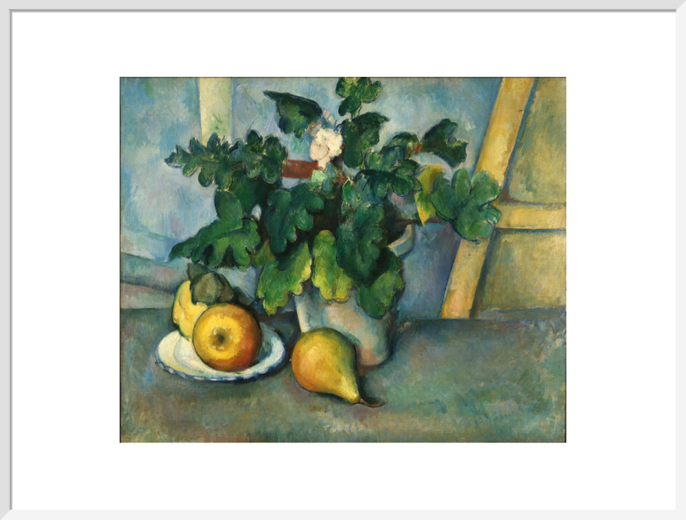 Pot of Flowers and Fruit (art print, extra large, white)