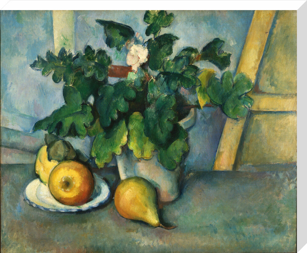 Pot of Flowers and Fruit (stretched canvas, large, unframed)