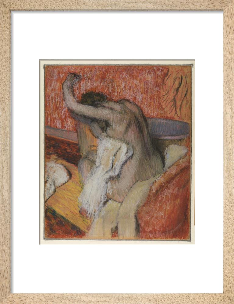 After the Bath - Woman Drying Herself (art print, small, natural)