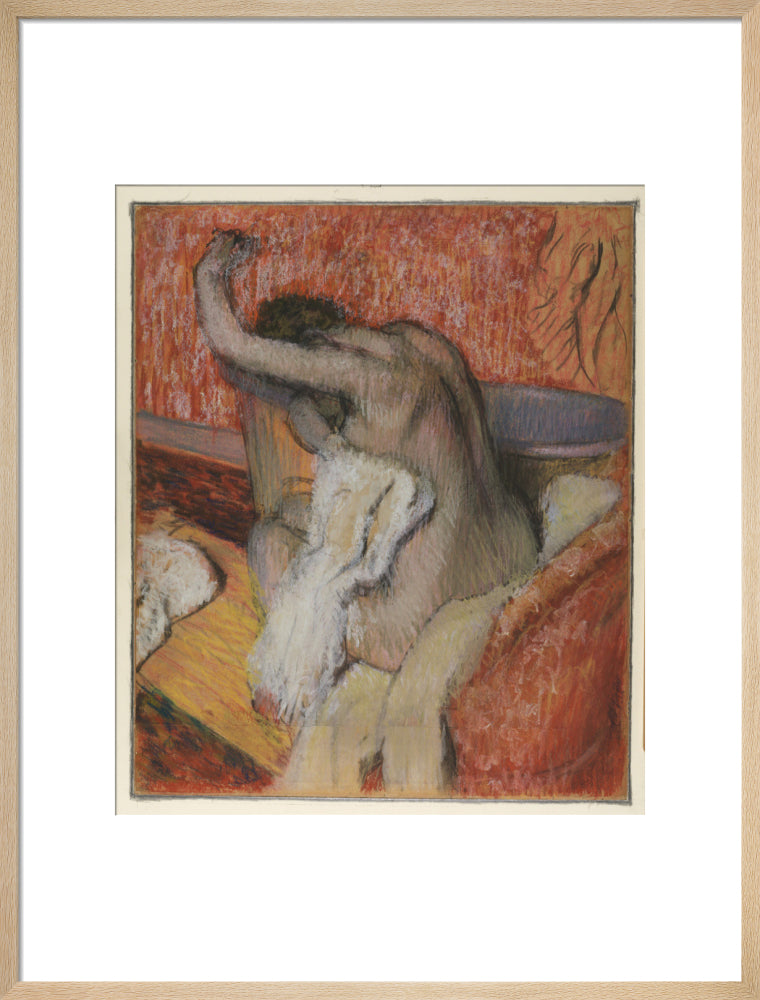 After the Bath - Woman Drying Herself (art print, large, natural)