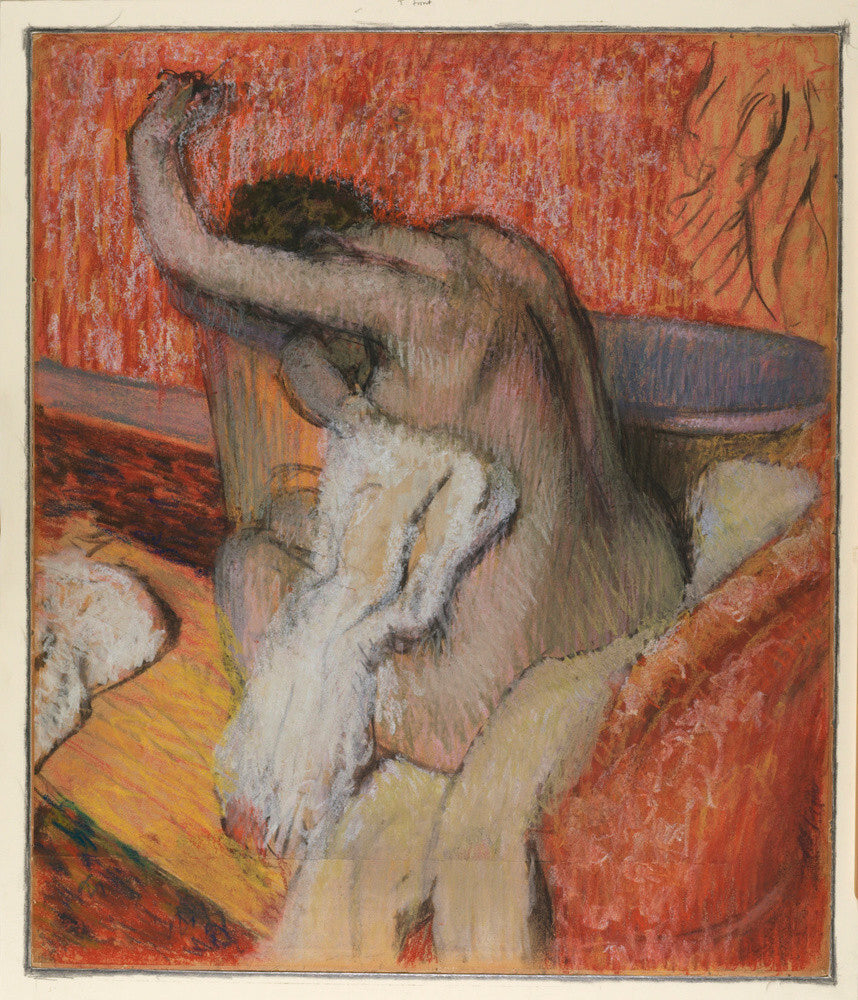 After the Bath - Woman Drying Herself