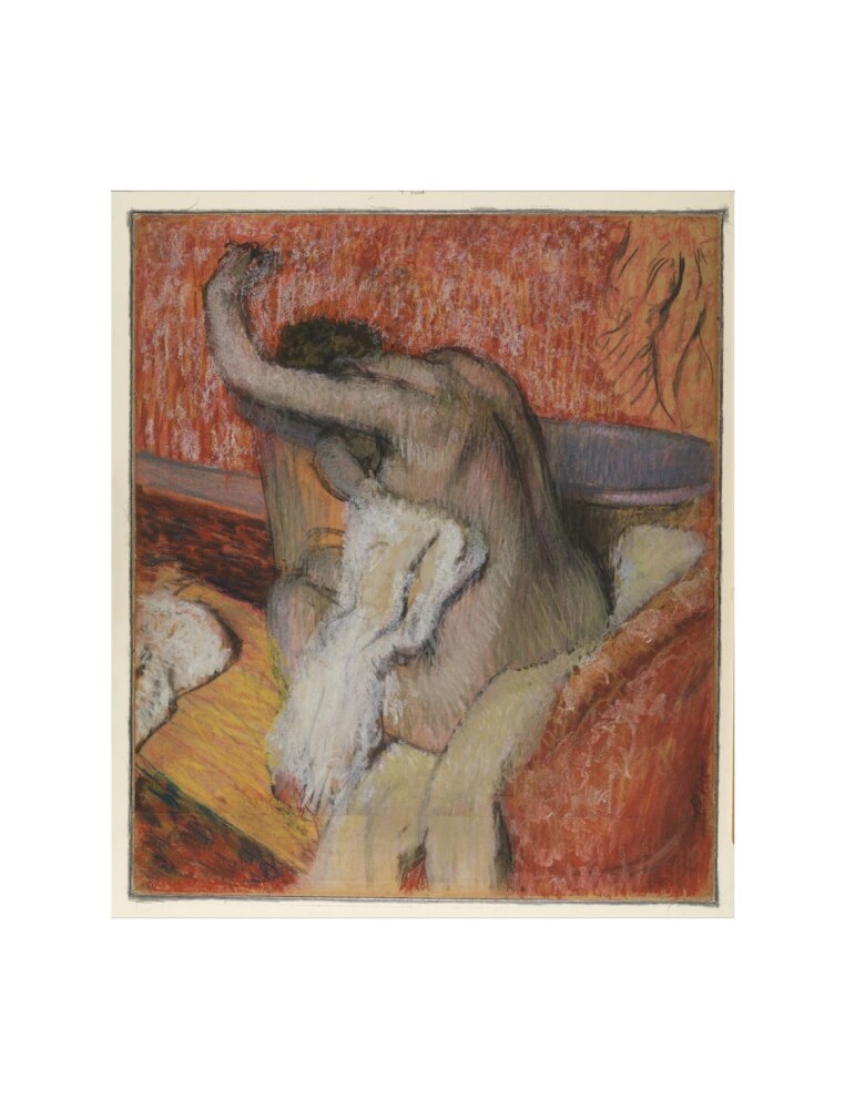 After the Bath - Woman Drying Herself (art print, large, unframed)