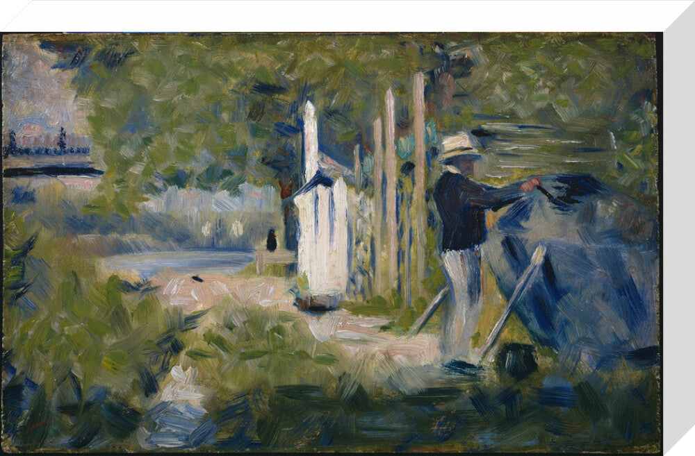 Man Painting a Boat (stretched canvas, medium, unframed)