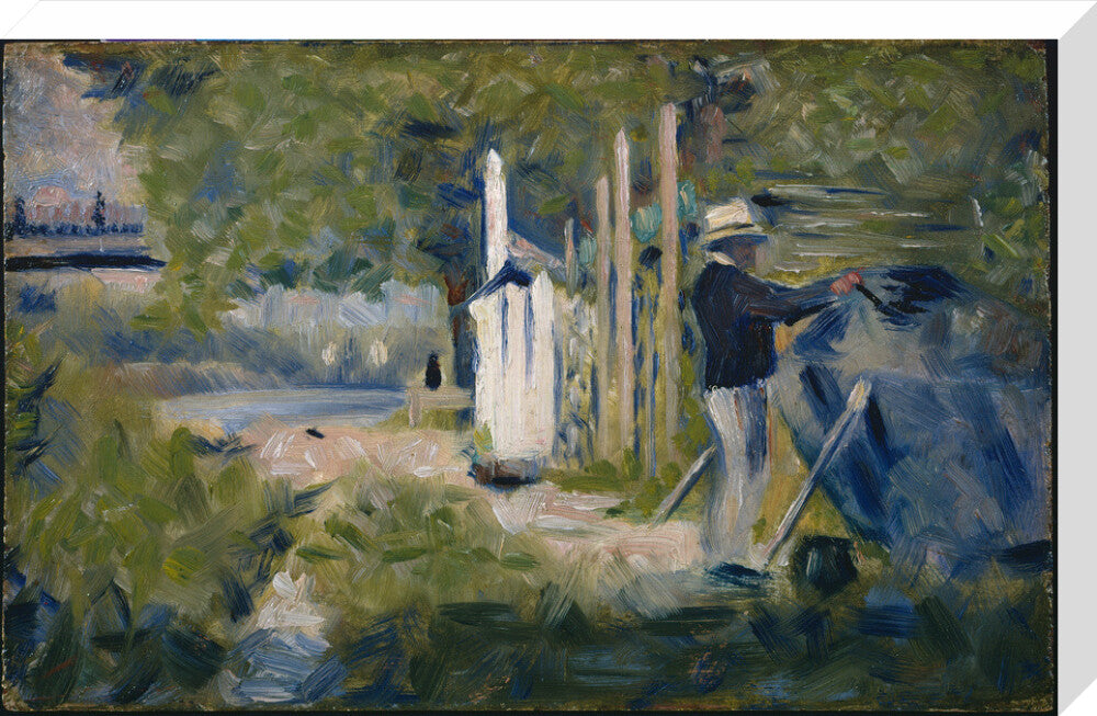 Man Painting a Boat (stretched canvas, large, unframed)