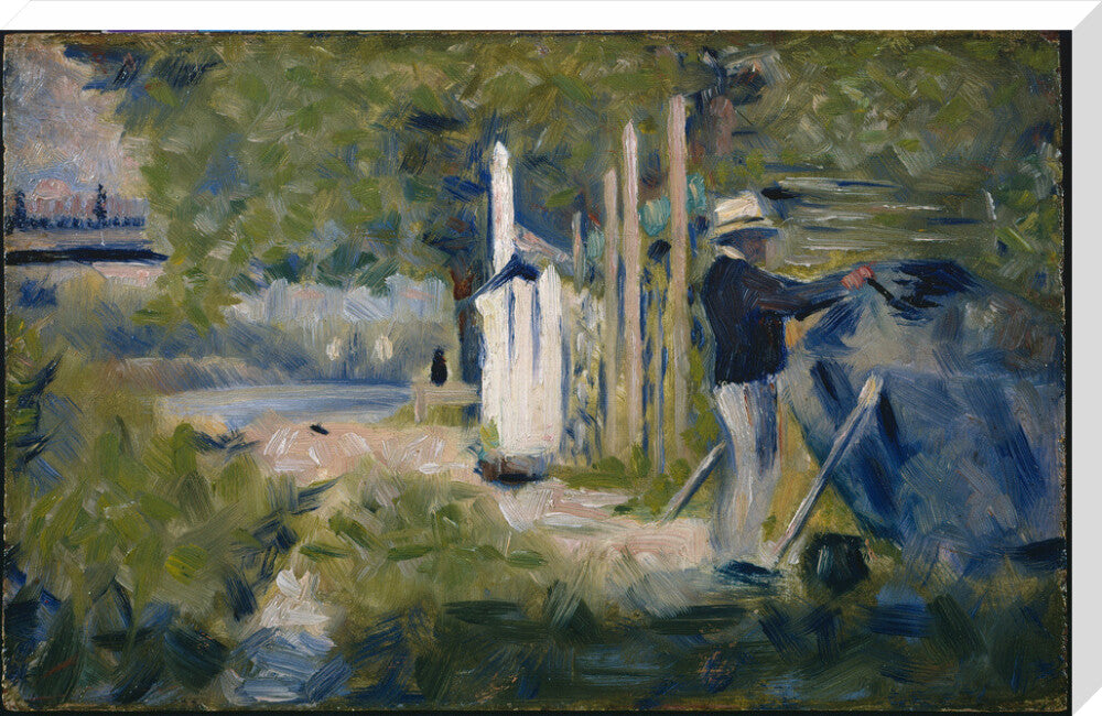 Man Painting a Boat (stretched canvas, extra large, unframed)