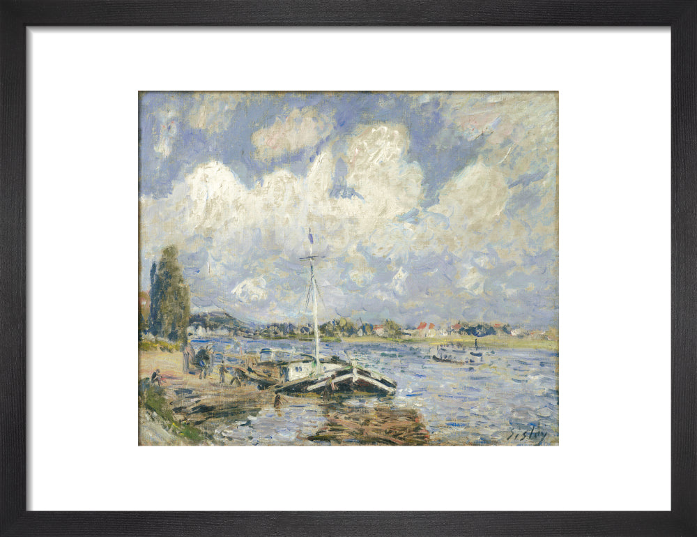 Boats on the Seine (art print, small, black)