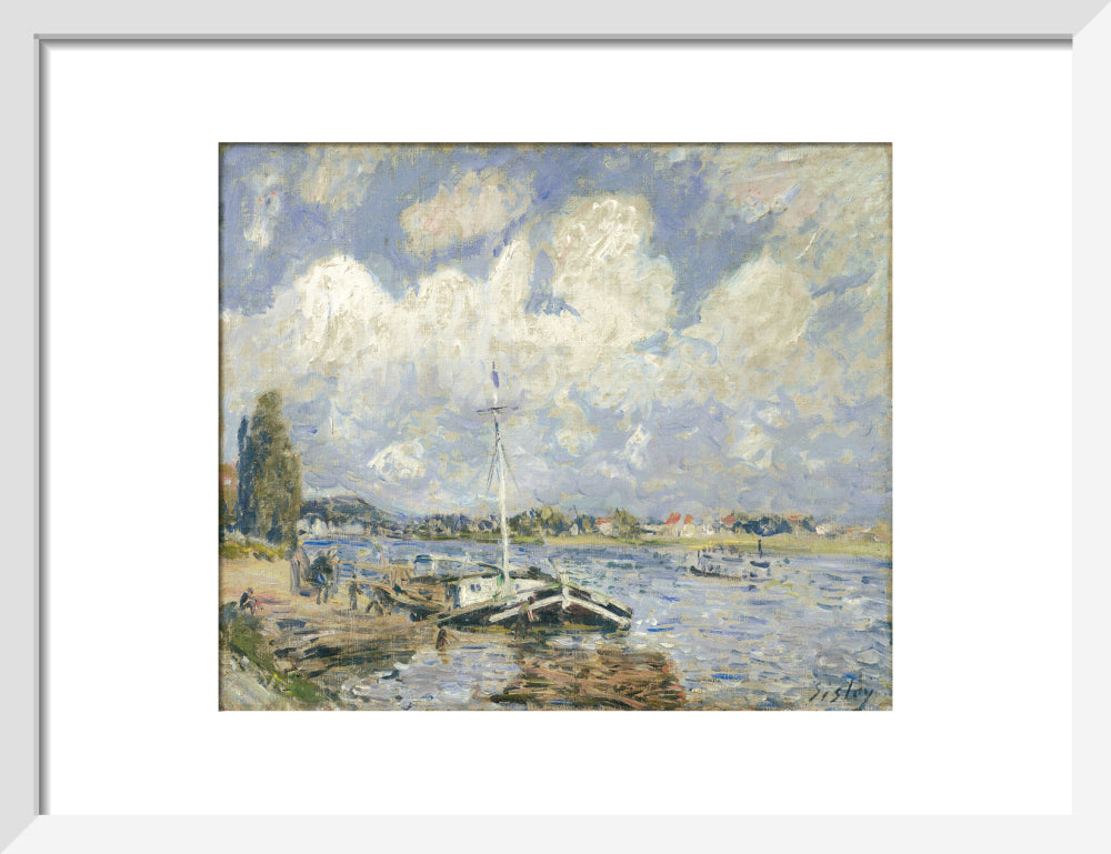 Boats on the Seine (art print, small, white)