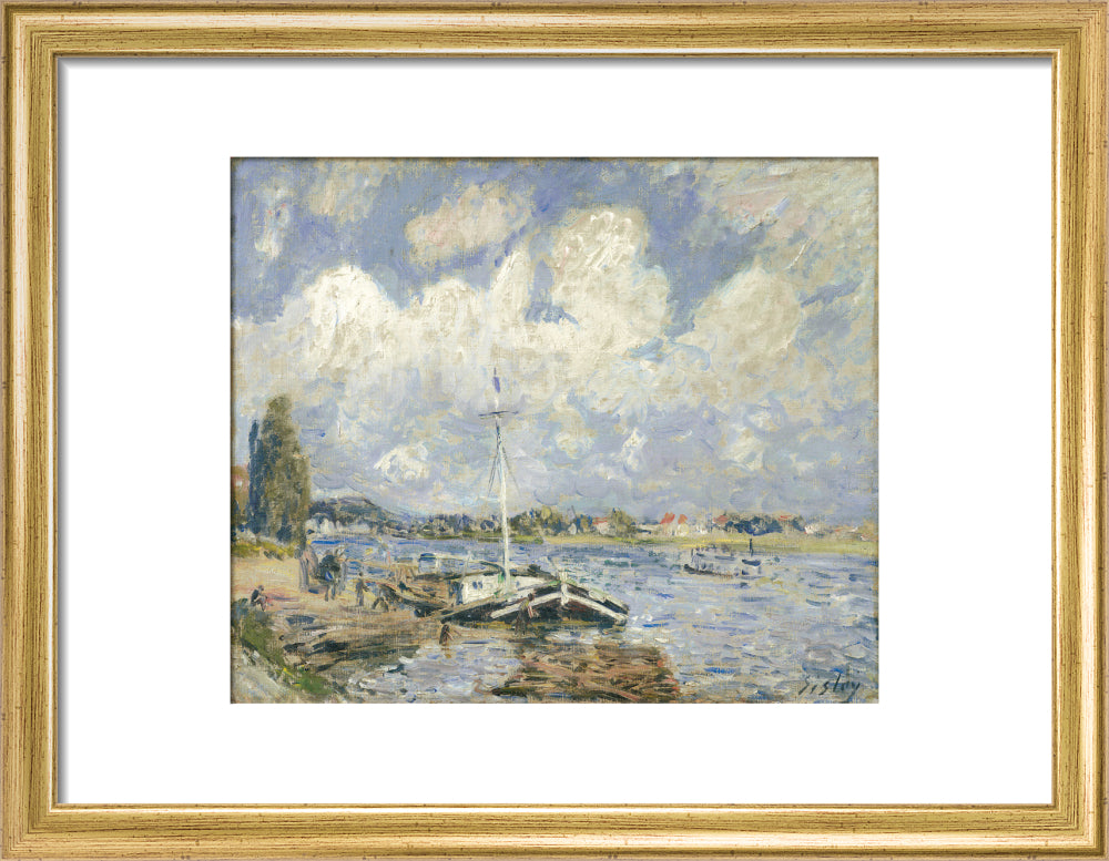Boats on the Seine (art print, small, gold)