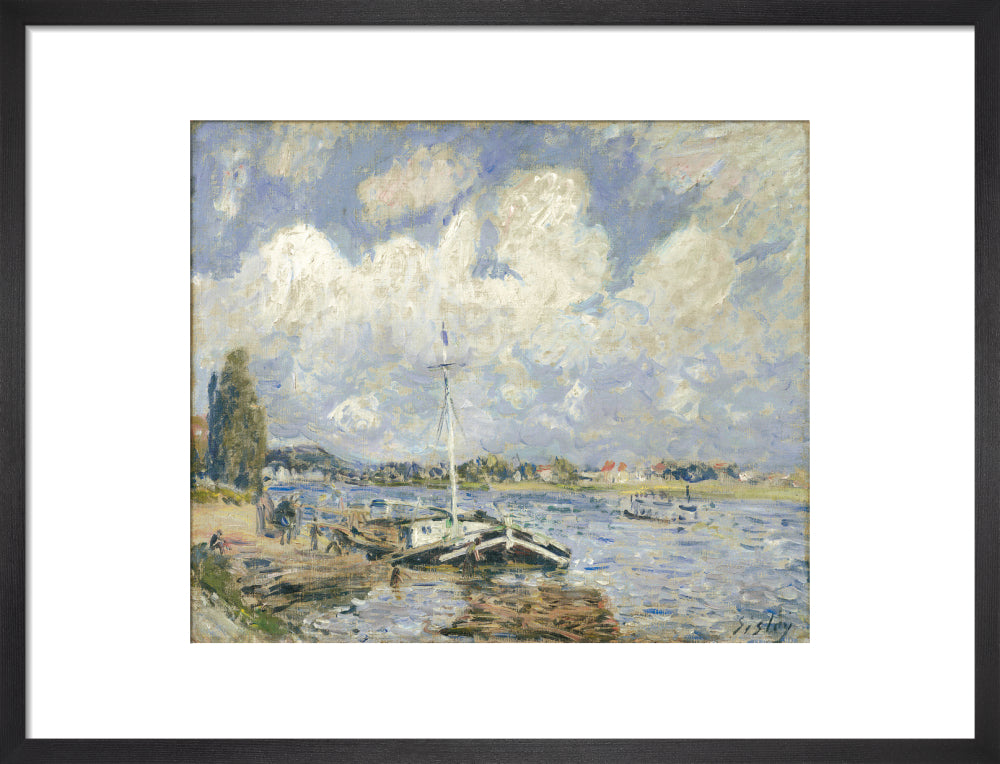 Boats on the Seine (art print, medium, black)