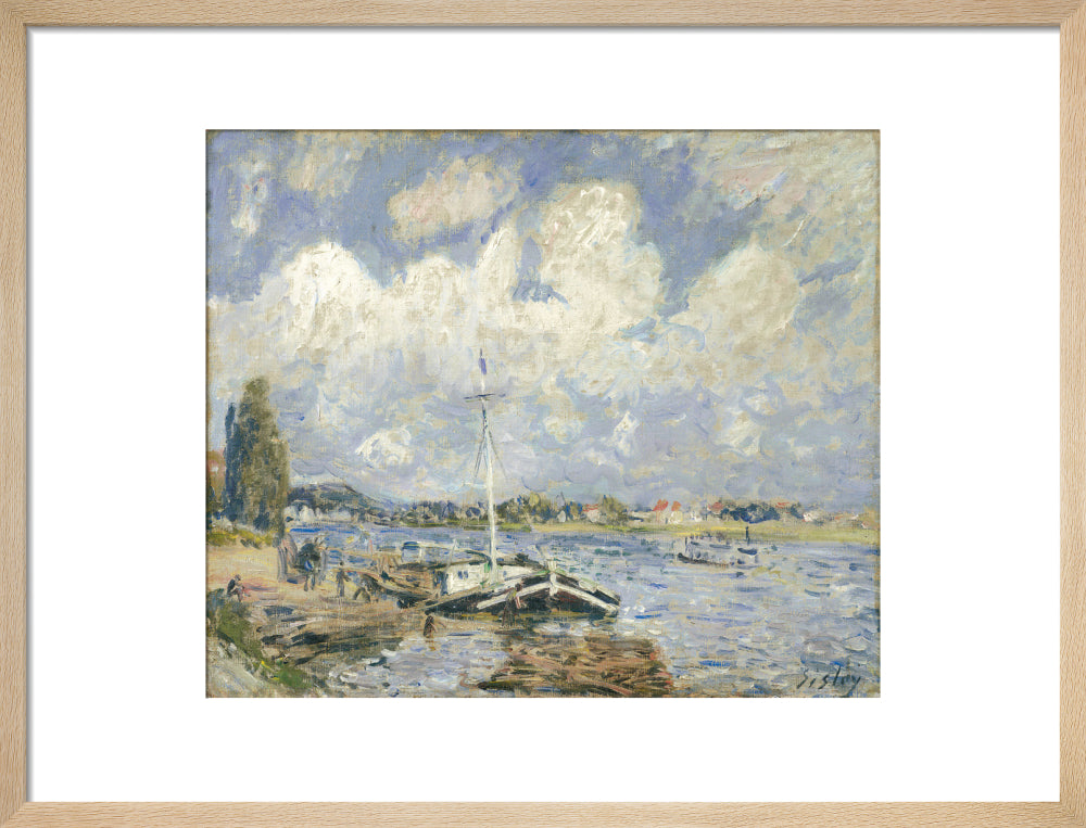 Boats on the Seine (art print, medium, natural)