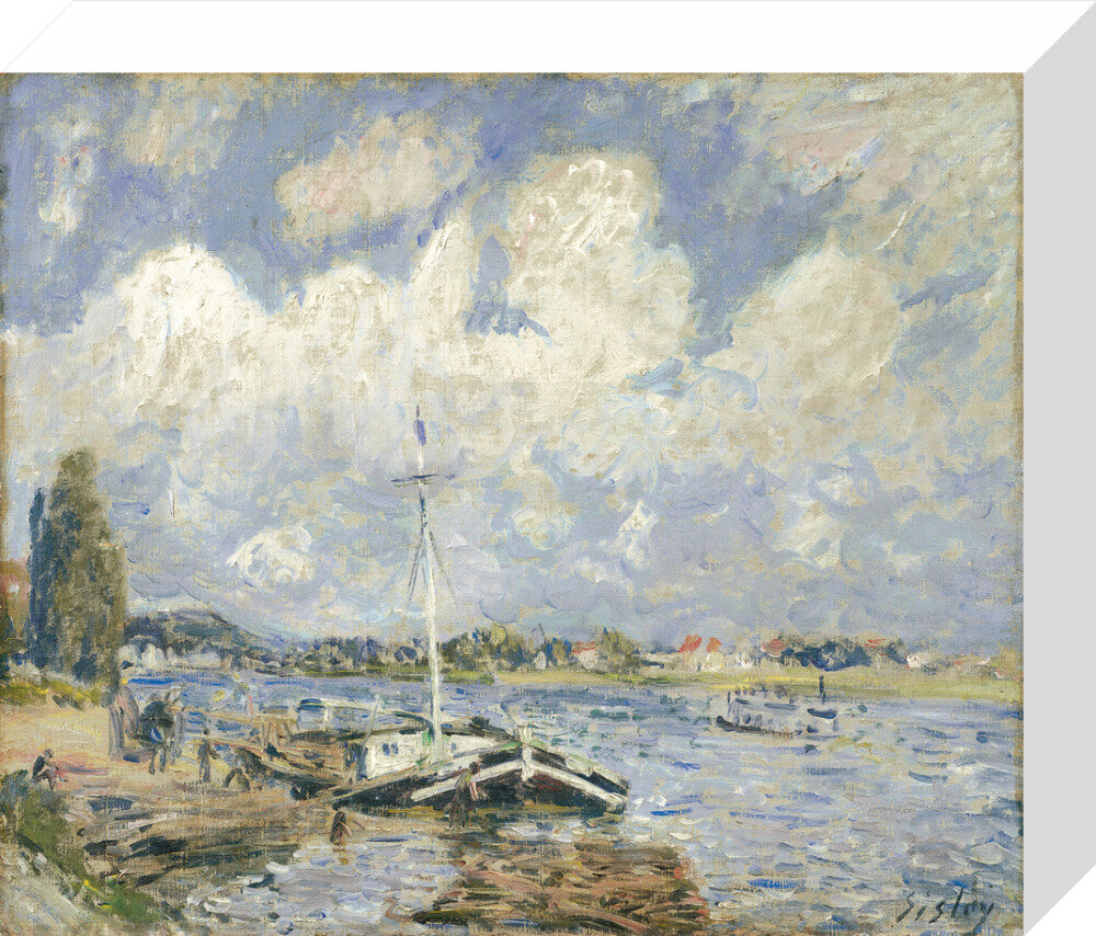 Boats on the Seine (stretched canvas, small, unframed)