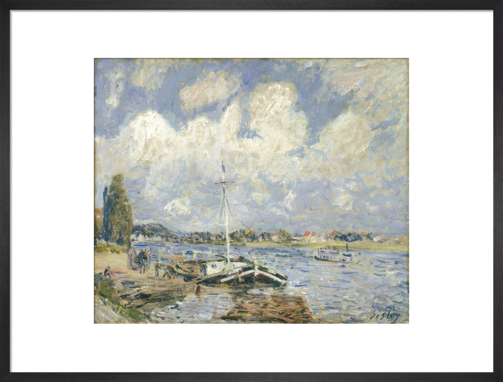 Boats on the Seine (art print, large, black)