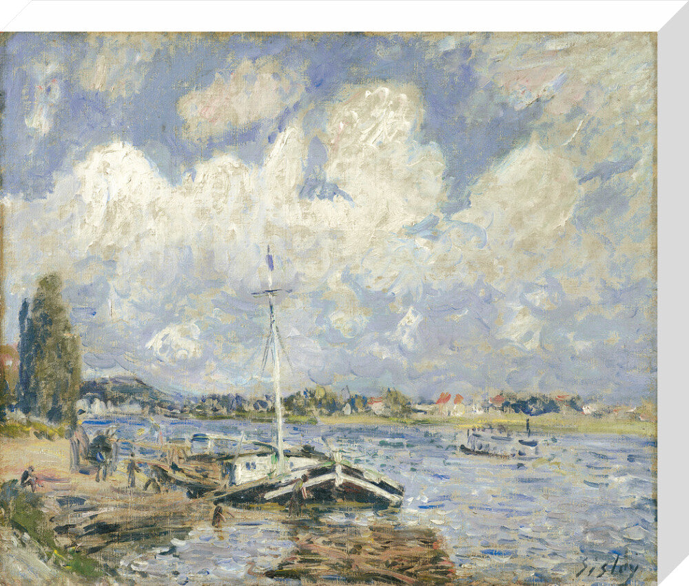 Boats on the Seine (stretched canvas, medium, unframed)