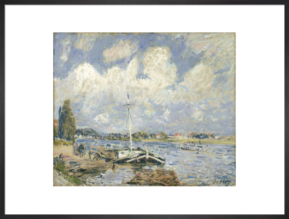 Boats on the Seine (art print, extra large, black)