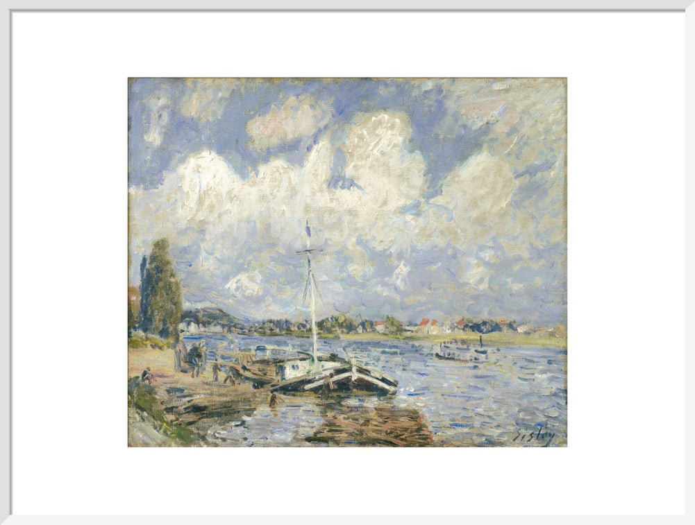 Boats on the Seine (art print, extra large, white)