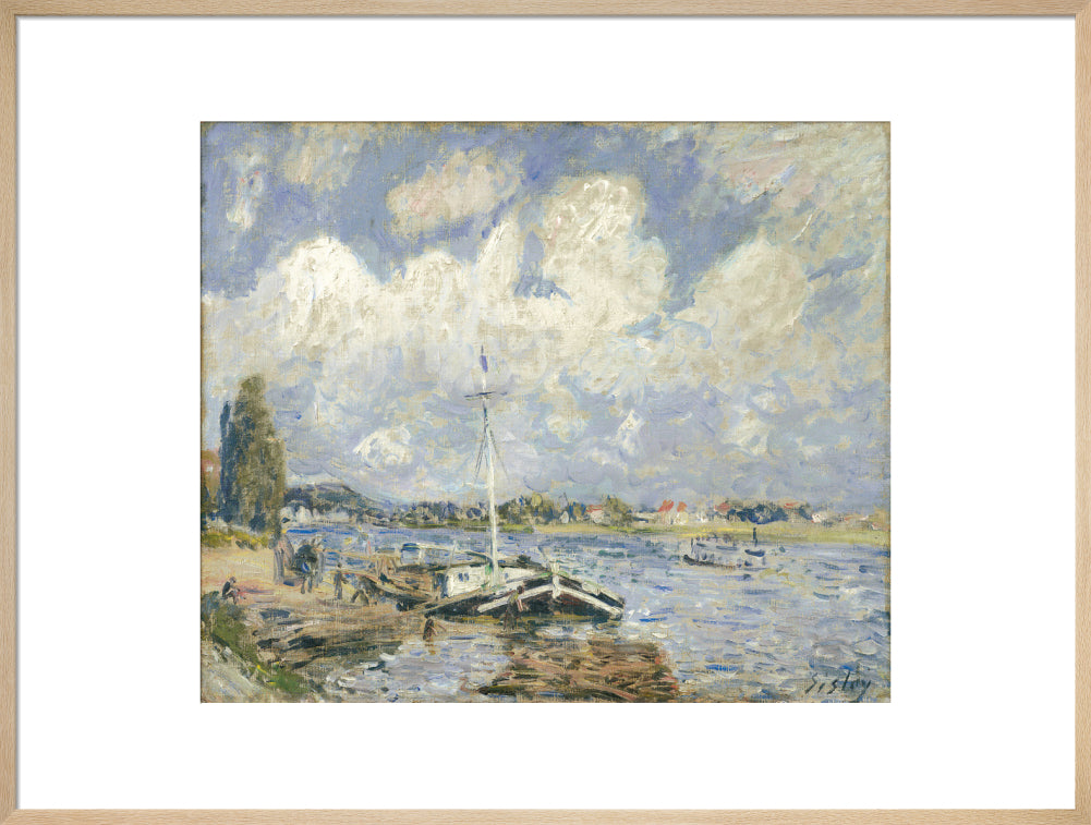 Boats on the Seine (art print, extra large, natural)