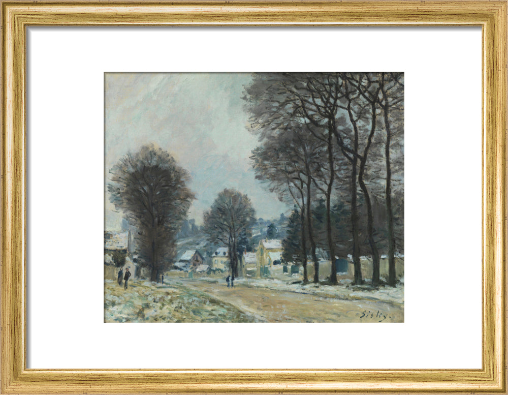 Snow at Louveciennes (art print, small, gold)