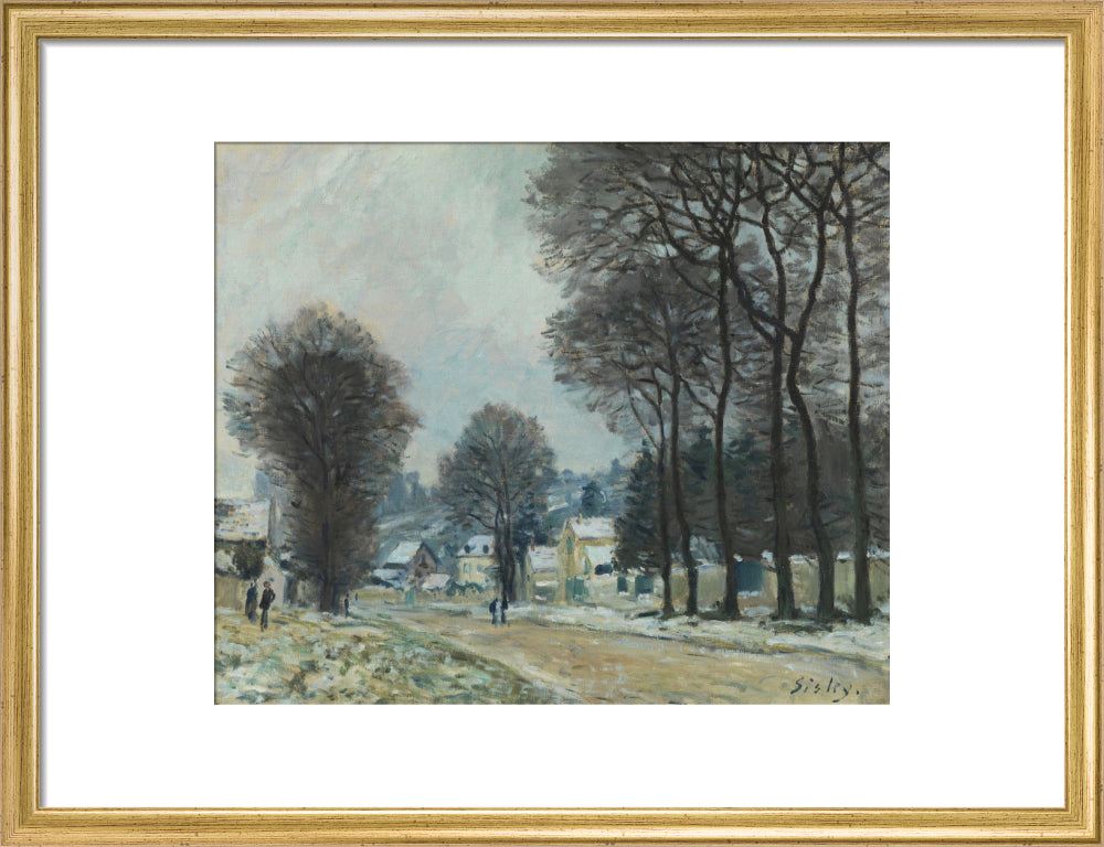 Snow at Louveciennes (art print, medium, gold)