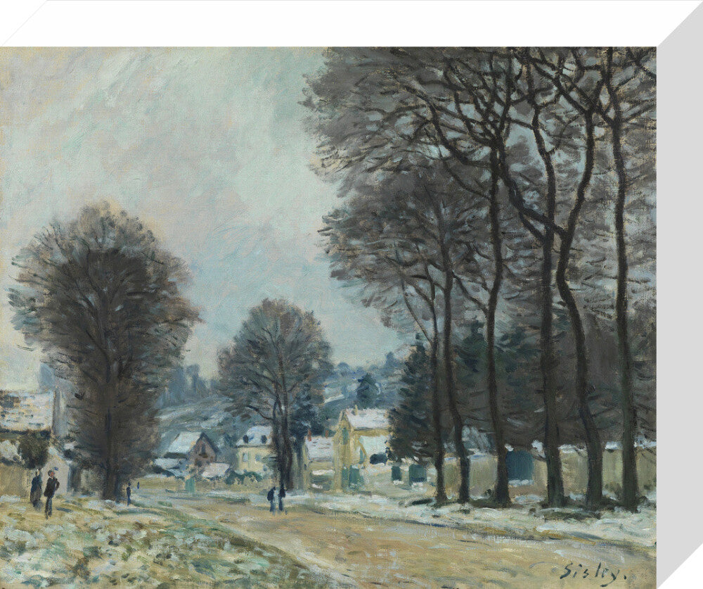 Snow at Louveciennes (stretched canvas, small, unframed)